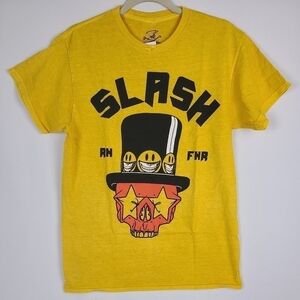 NEW Forever 21 Womens Yellow SLASH RN FNR Graphic T-shirt. Sz M/L. NWT